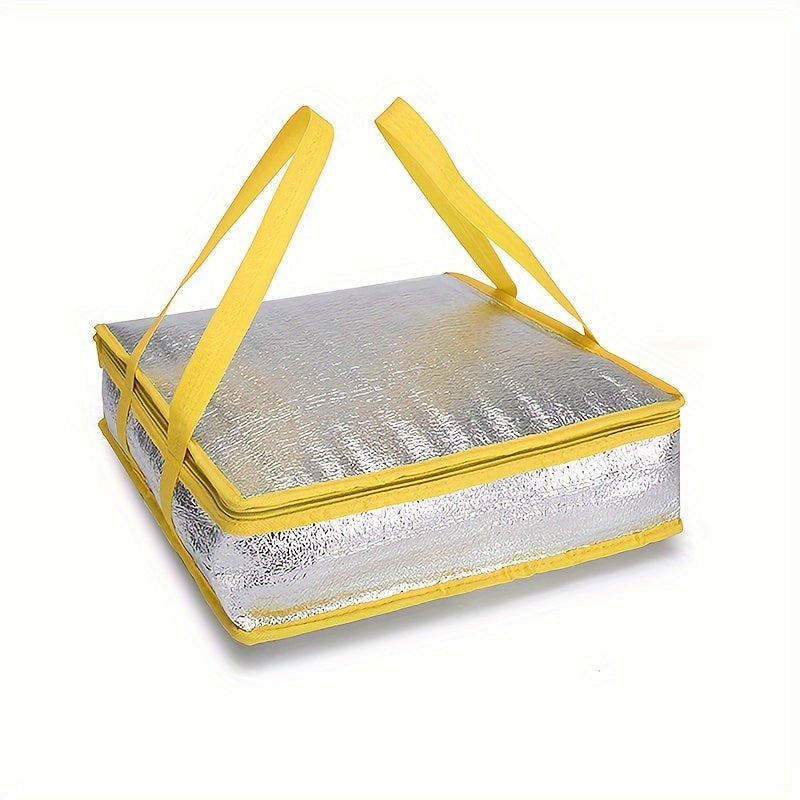 Bolsa aislada para entrega de pizza, nevera a prueba de fugas con cremallera y asa