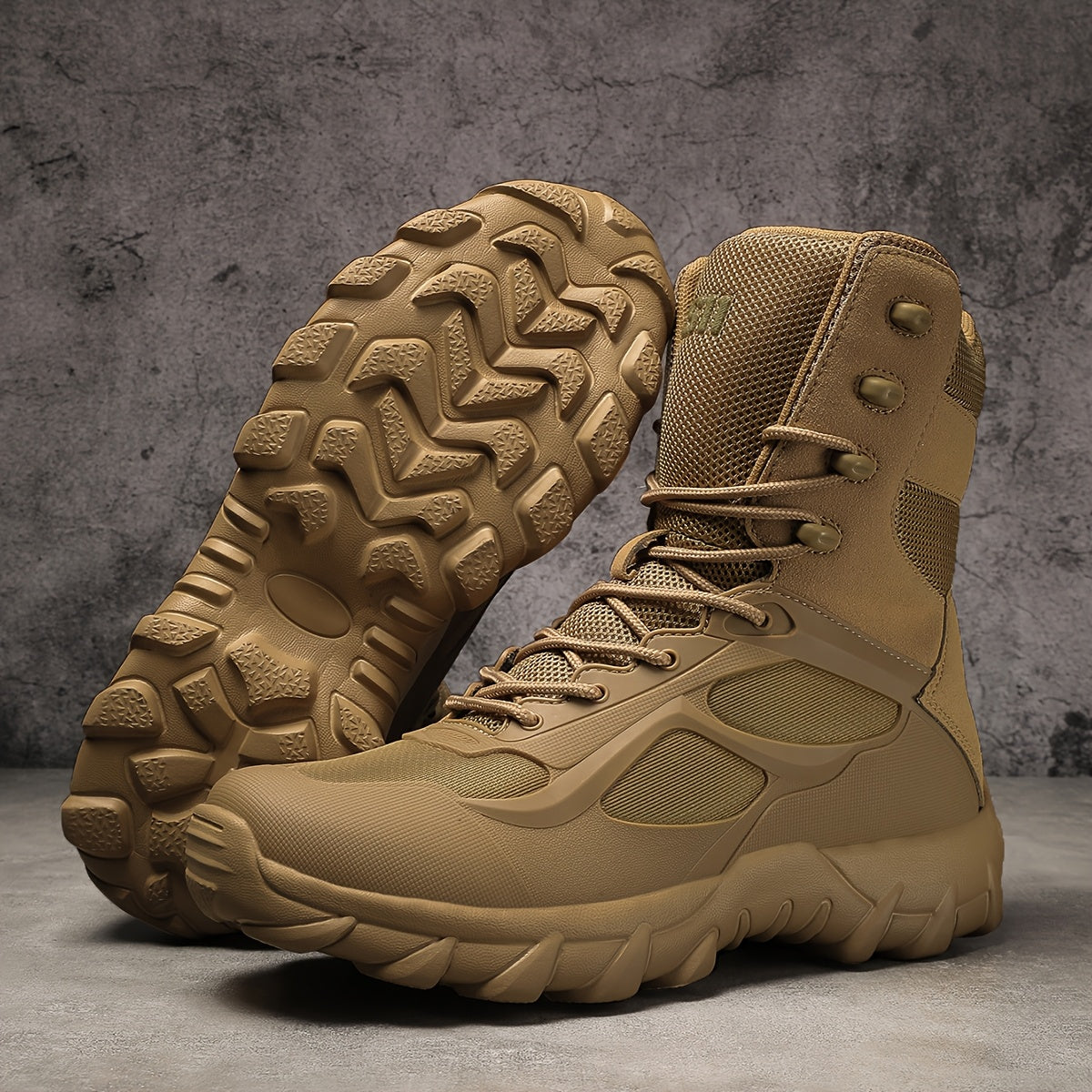 Men's Lightweight Tactical Hiking Boots with Faux Upper and PVC Sole for Outdoor and Daily Use