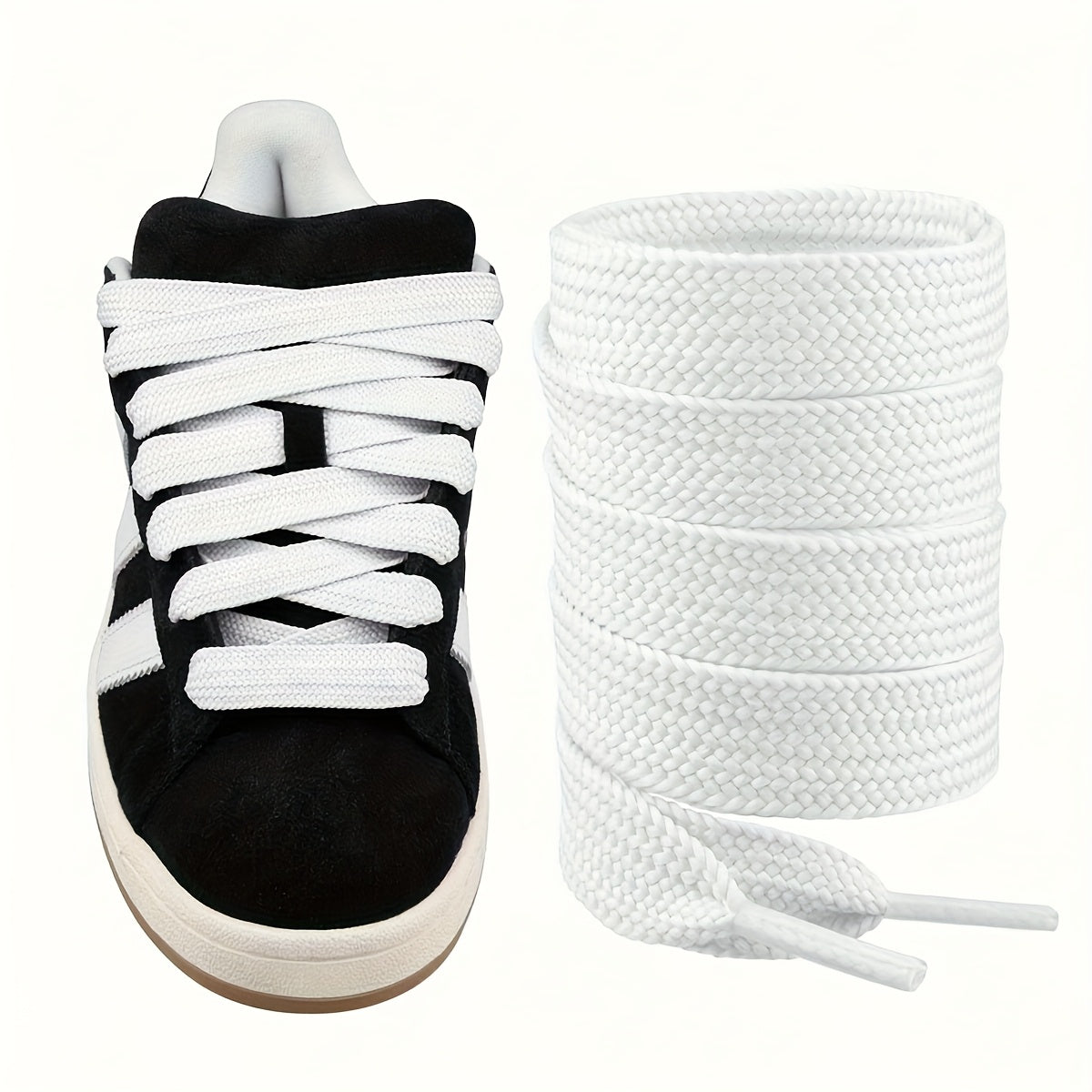 Unisex Casual Knitted Style Shoelaces 2.01cm Wide for Sneakers and Shoes