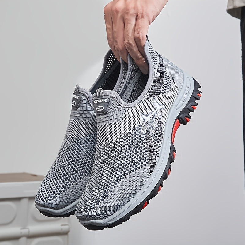 Men's Slip-On Sneakers Breathable Mesh Casual All-Season Non-Slip Outdoor Shoes