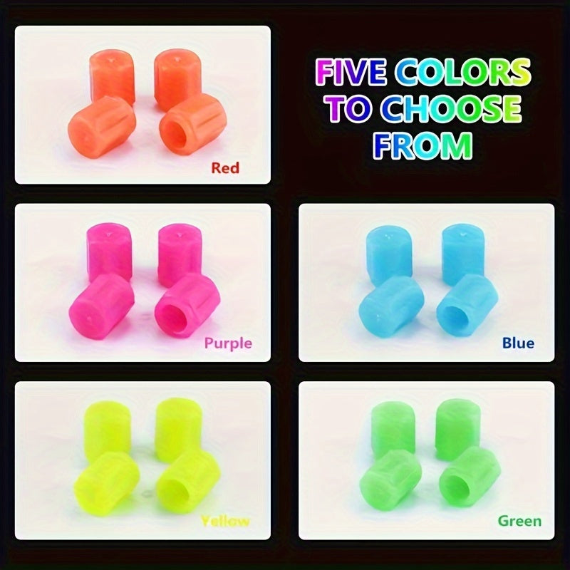 16 Pack Glow in Dark Tire Valve Stem Caps Plastic Multi-Color Car Motorcycle SUV Truck