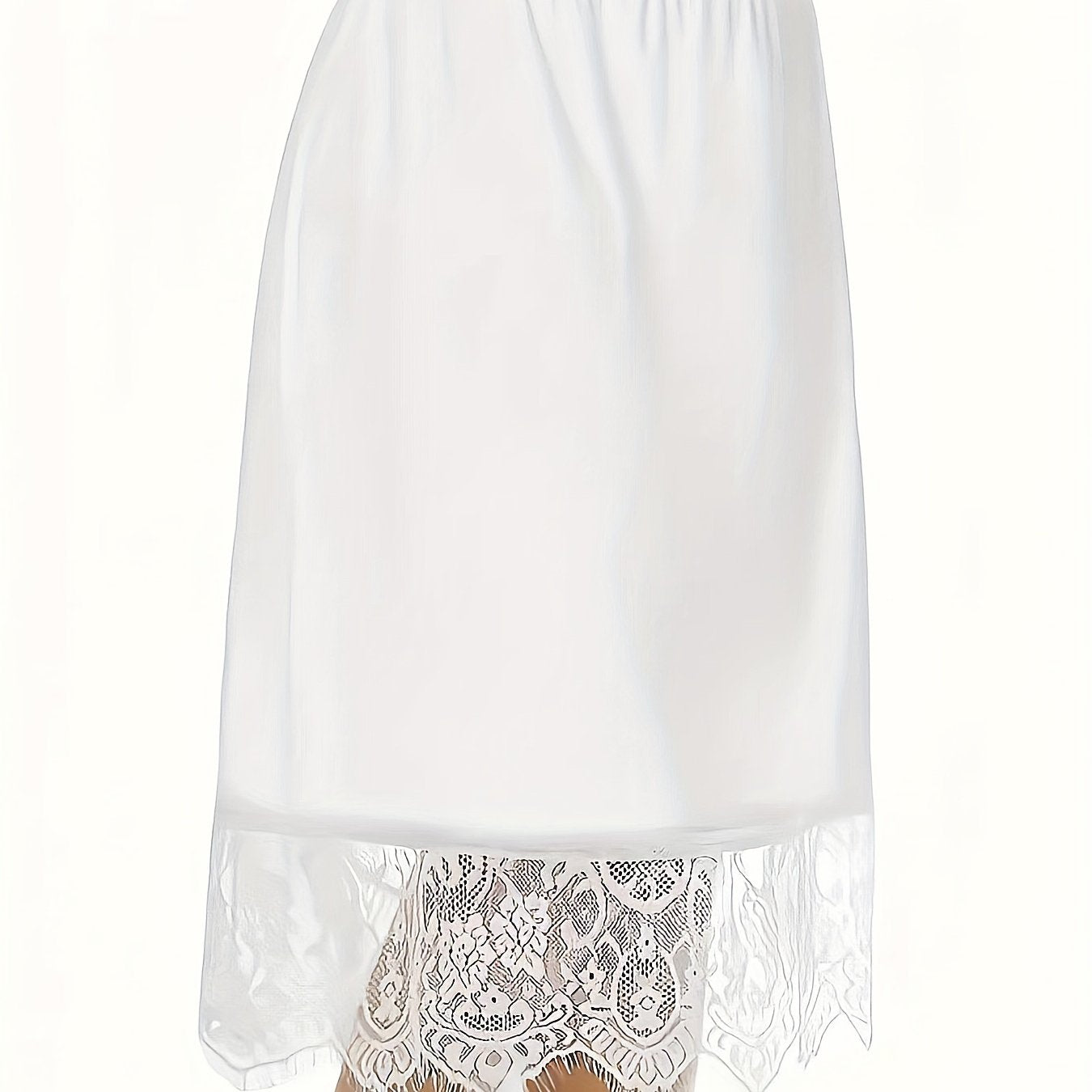 Falda de encaje de talla grande con costura, casual, de cintura elástica, primavera y verano, para mujer