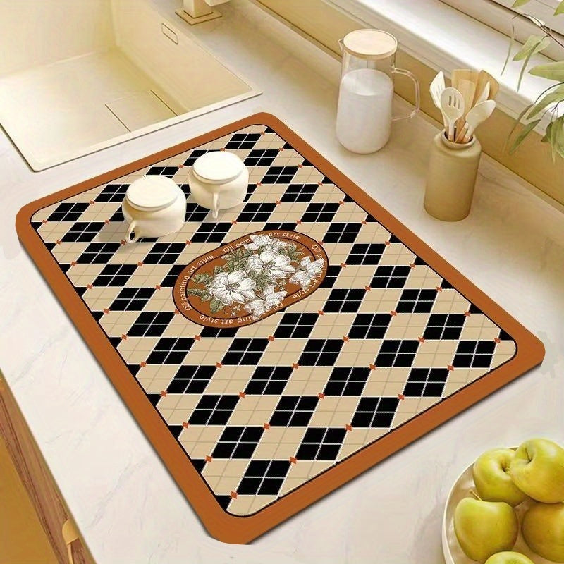 Fabric Dish Drying Mat Diatom Mud Water Absorption Heat Insulation for Bowls Plates