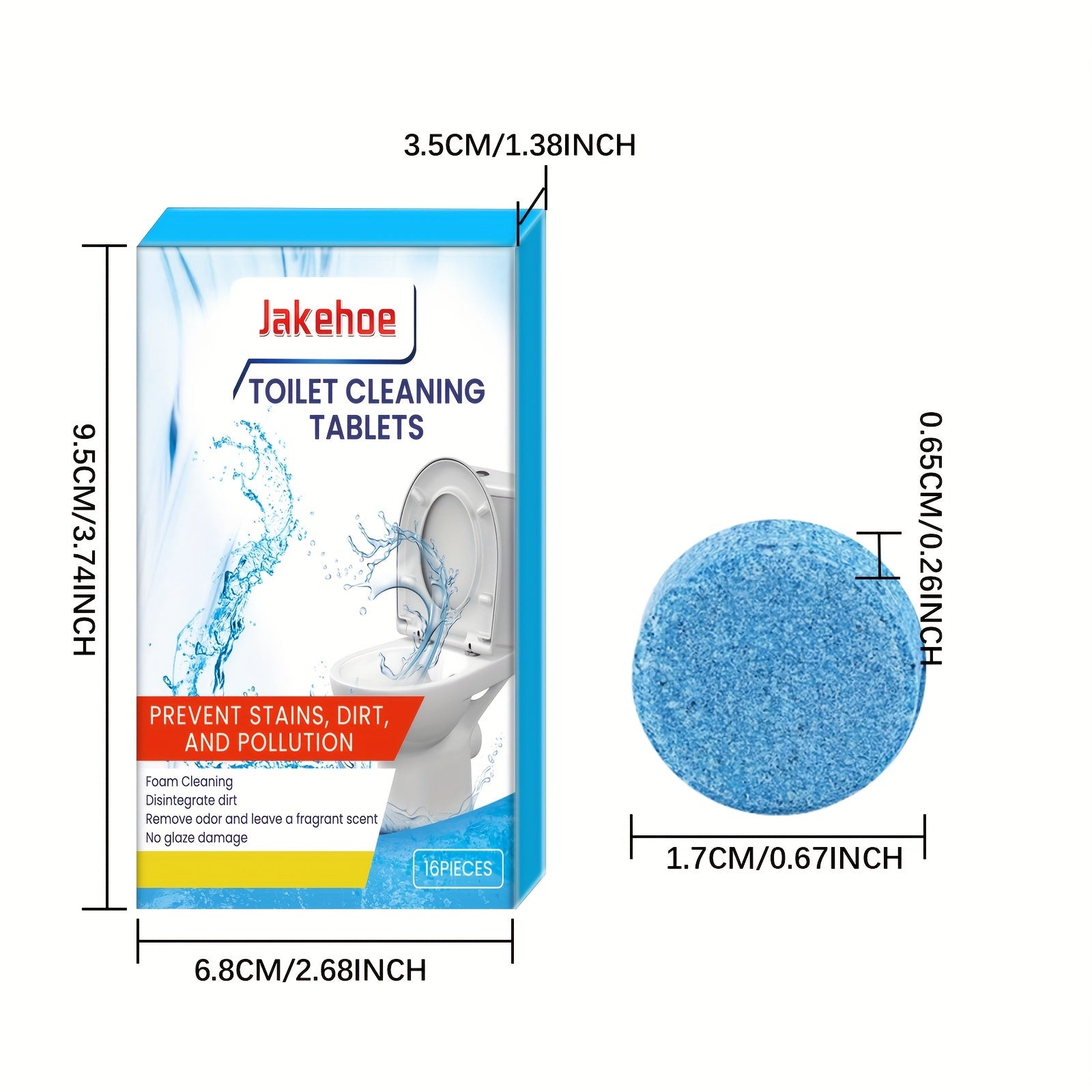 Bathroom Toilet Cleaning Tablets - Stain and Odor Removal, Bubble Technology