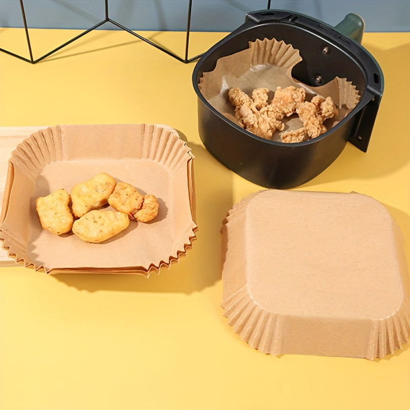 50 Non-Stick Air Fryer Liners Square Disposable Baking Oven Reheat