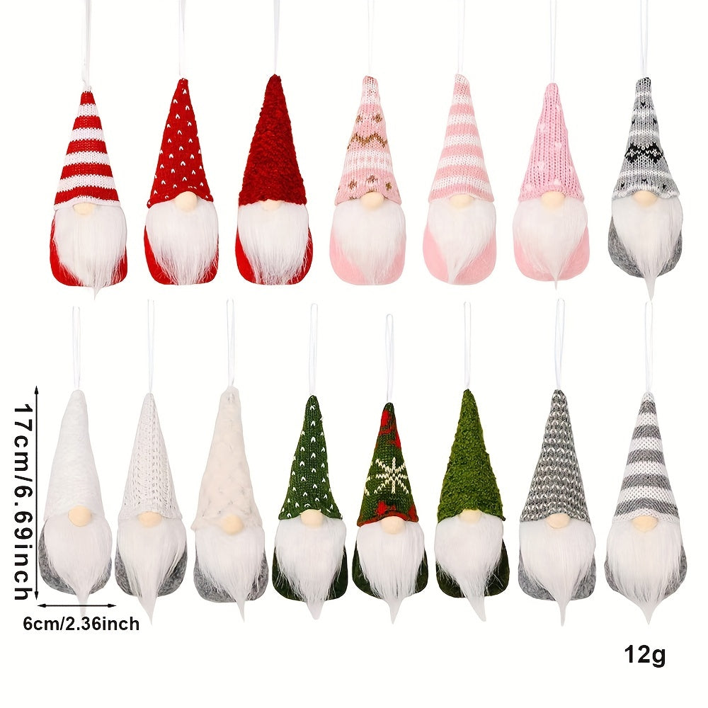 Set of 3 Festive Christmas Gnome Decorations Faceless Old Man Ornaments for Holiday Home Decor