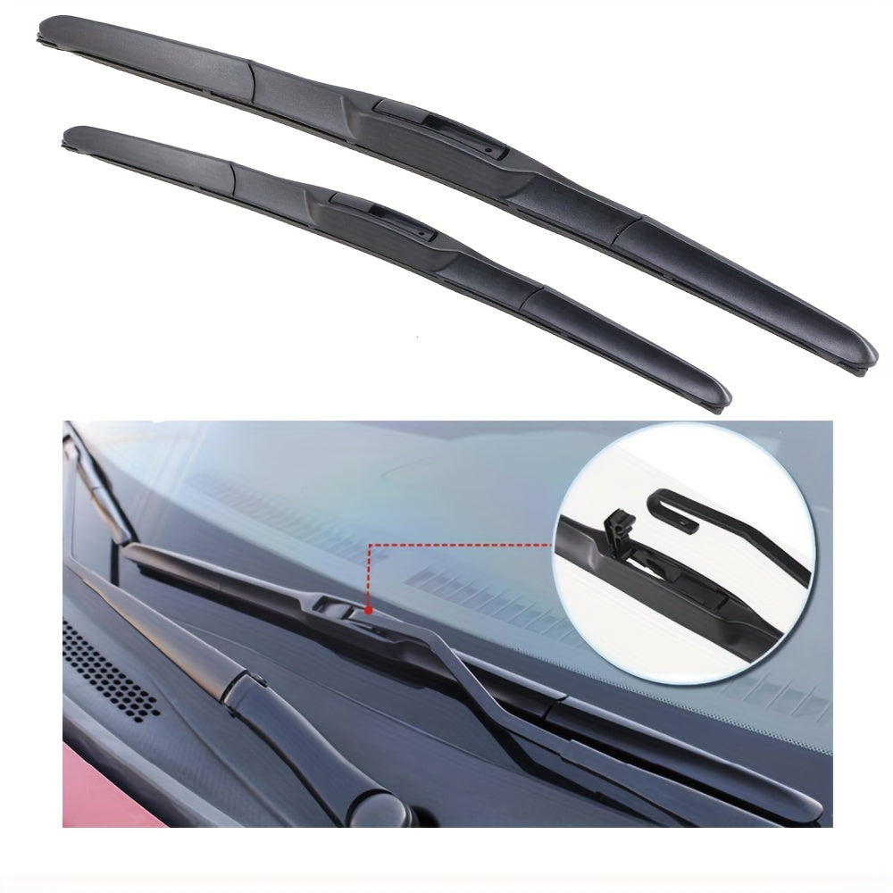 Car Wiper Blades Pair for Front Windshield, U Hook Hybrid, 2005-2020