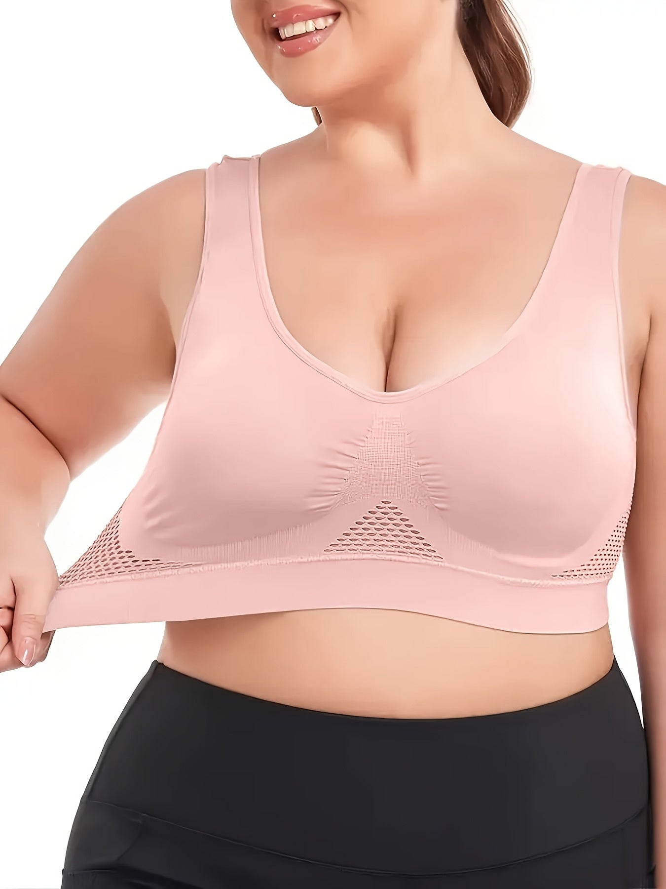 Women's Backless Padded Mesh Sports Bra for Yoga and Running