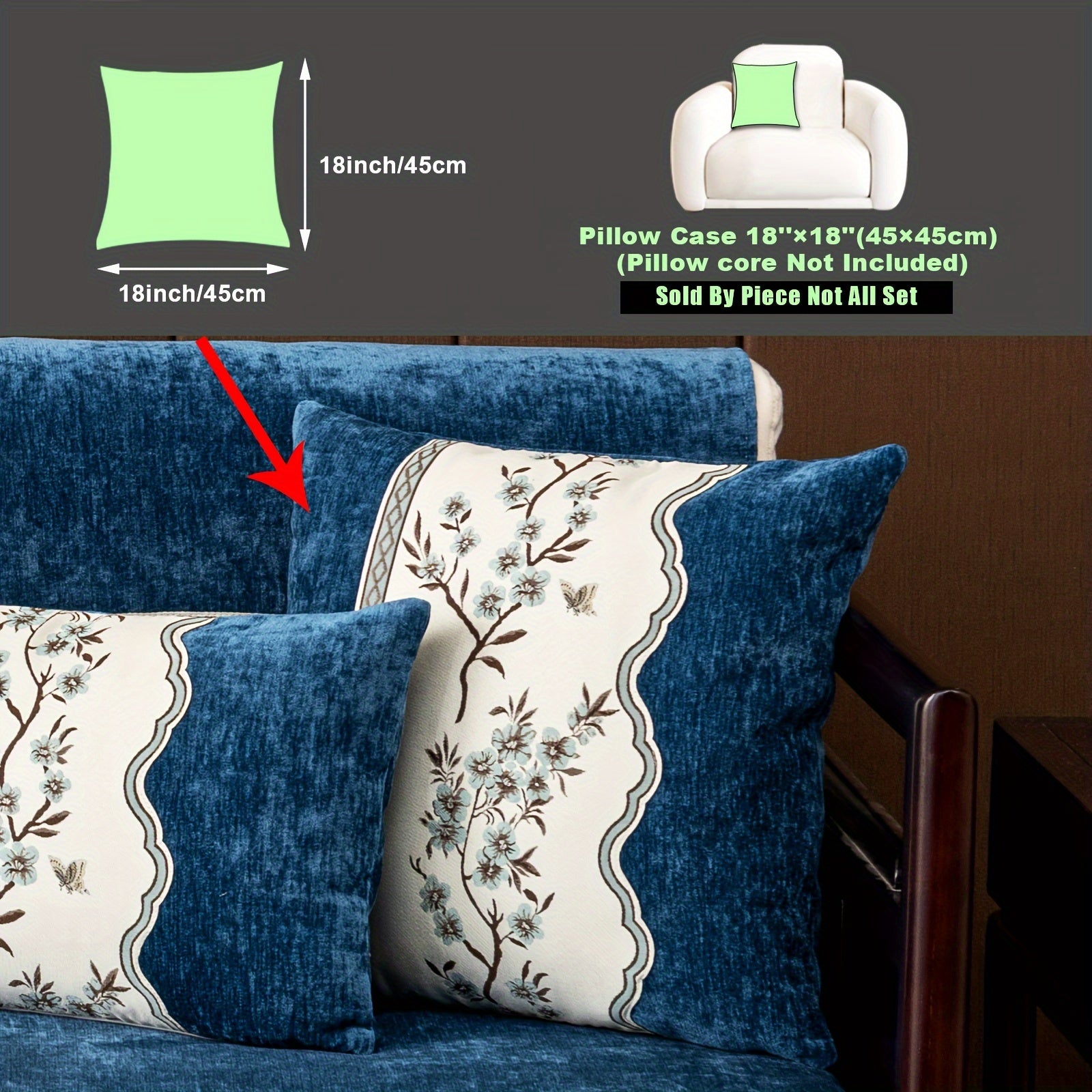 Чехол на диван с цветочным узором для всех сезонов с подушками и защитными чехлами для подушек для гостиной, спальни, офиса