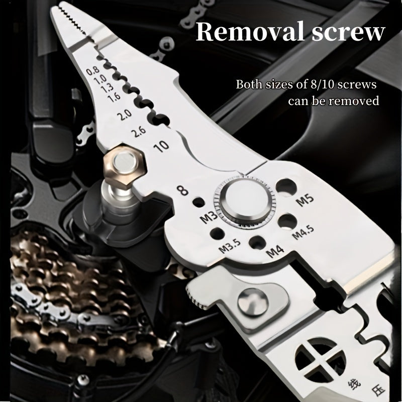 Stainless Steel Wire Cutter and Stripper Pliers 21.59cm Multi-Functional Electrical Tool
