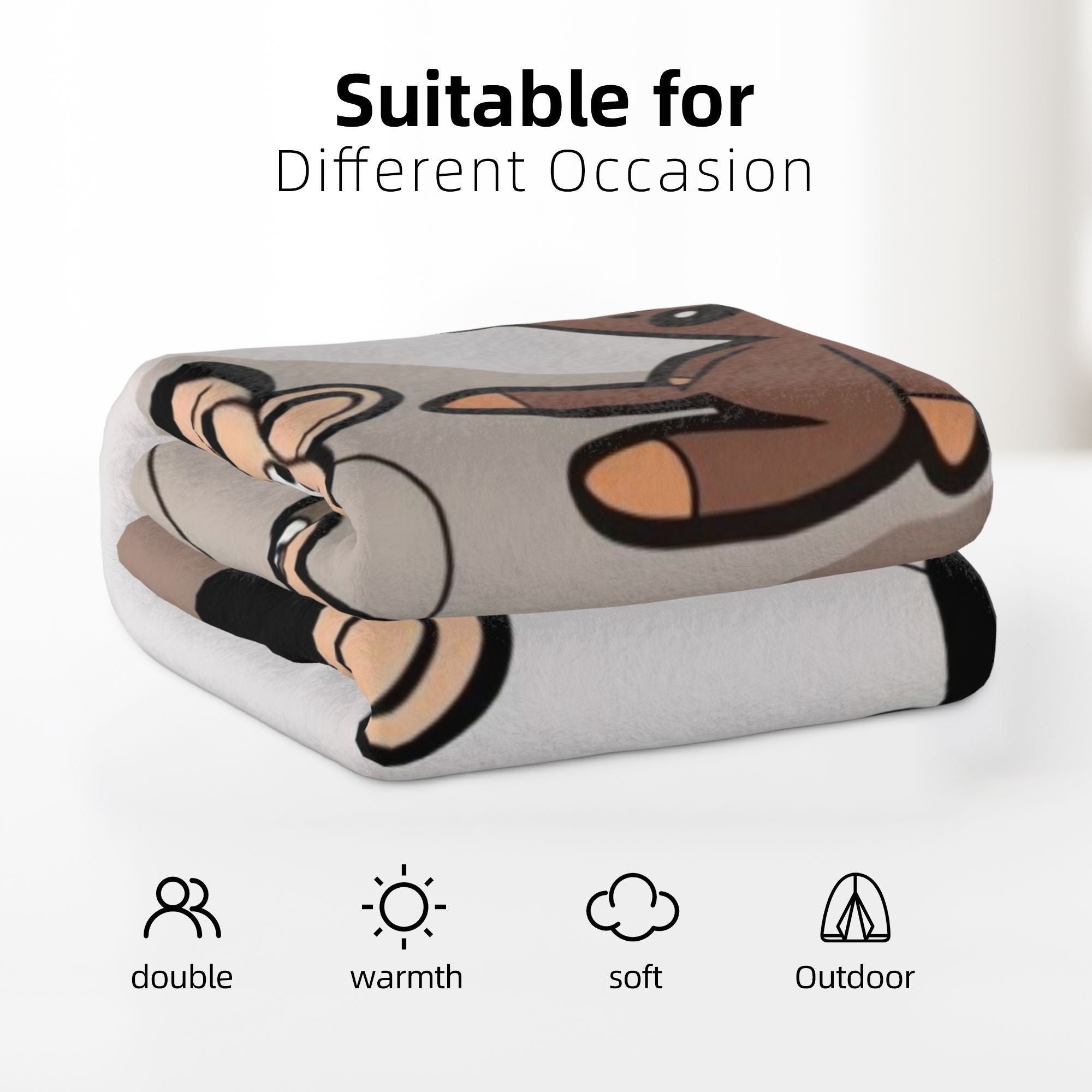 Cozy Flannel Blanket with Vintage Anime Style Geometric Pattern for Home Office Camping