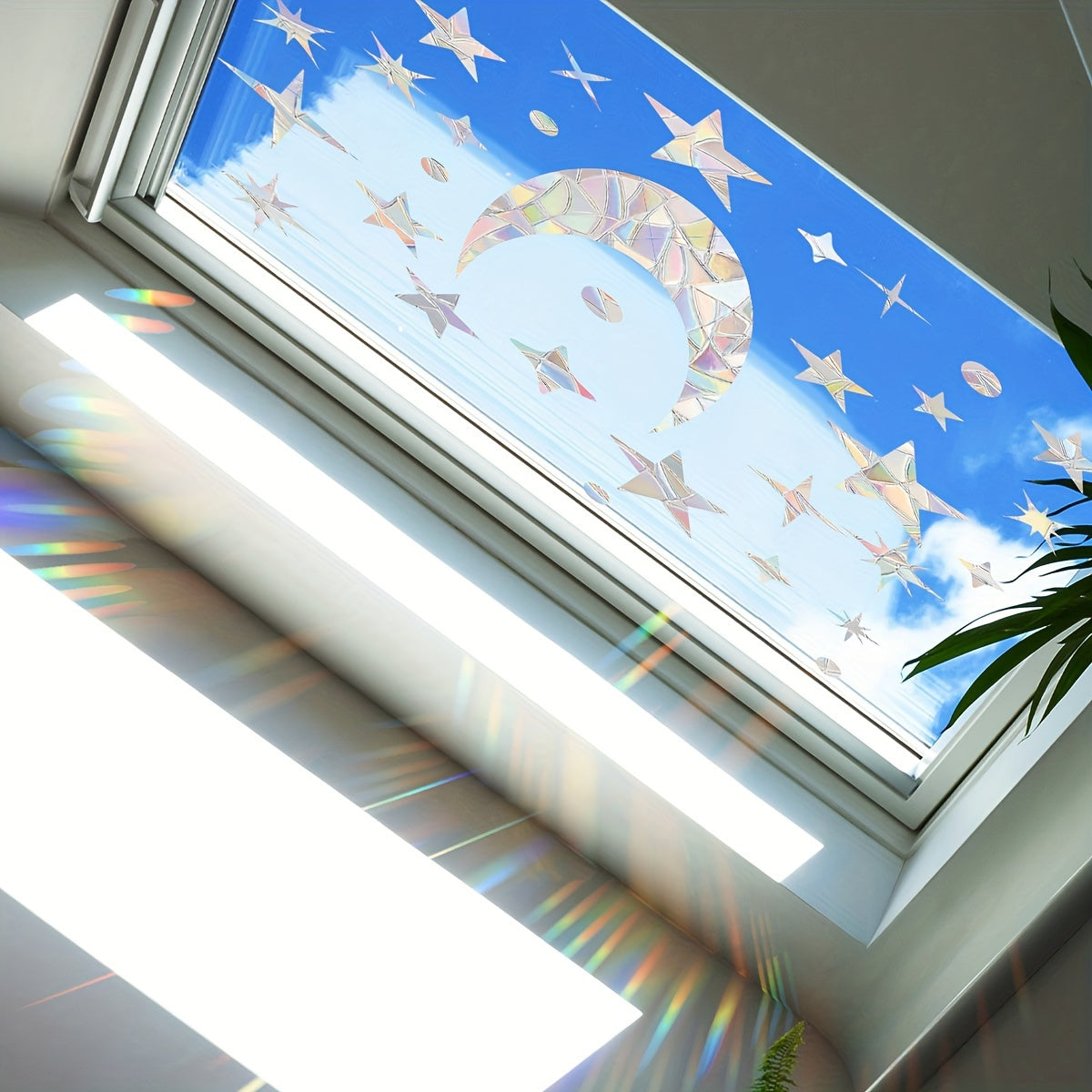 Set of 2 Ramadan Themed Anti-Collision Glass Stickers with 74 Moon Sun Star Bird Designs