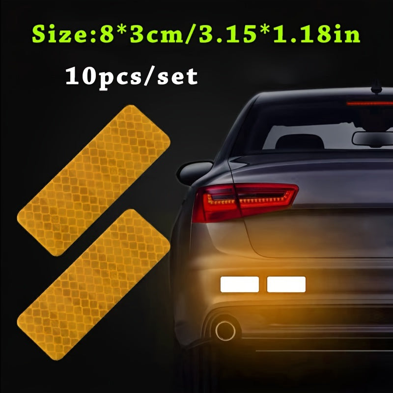 12 Pcs Reflective Safety Strips Green Waterproof High Visibility for Cars Bikes