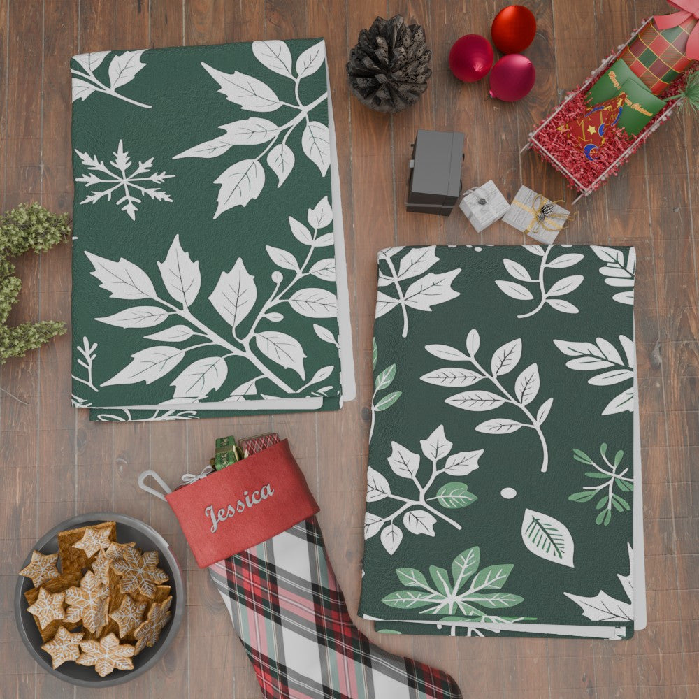Two Pieces Christmas Kitchen Towels 18x26 Inch Soft Tea Towels for Holiday Decor