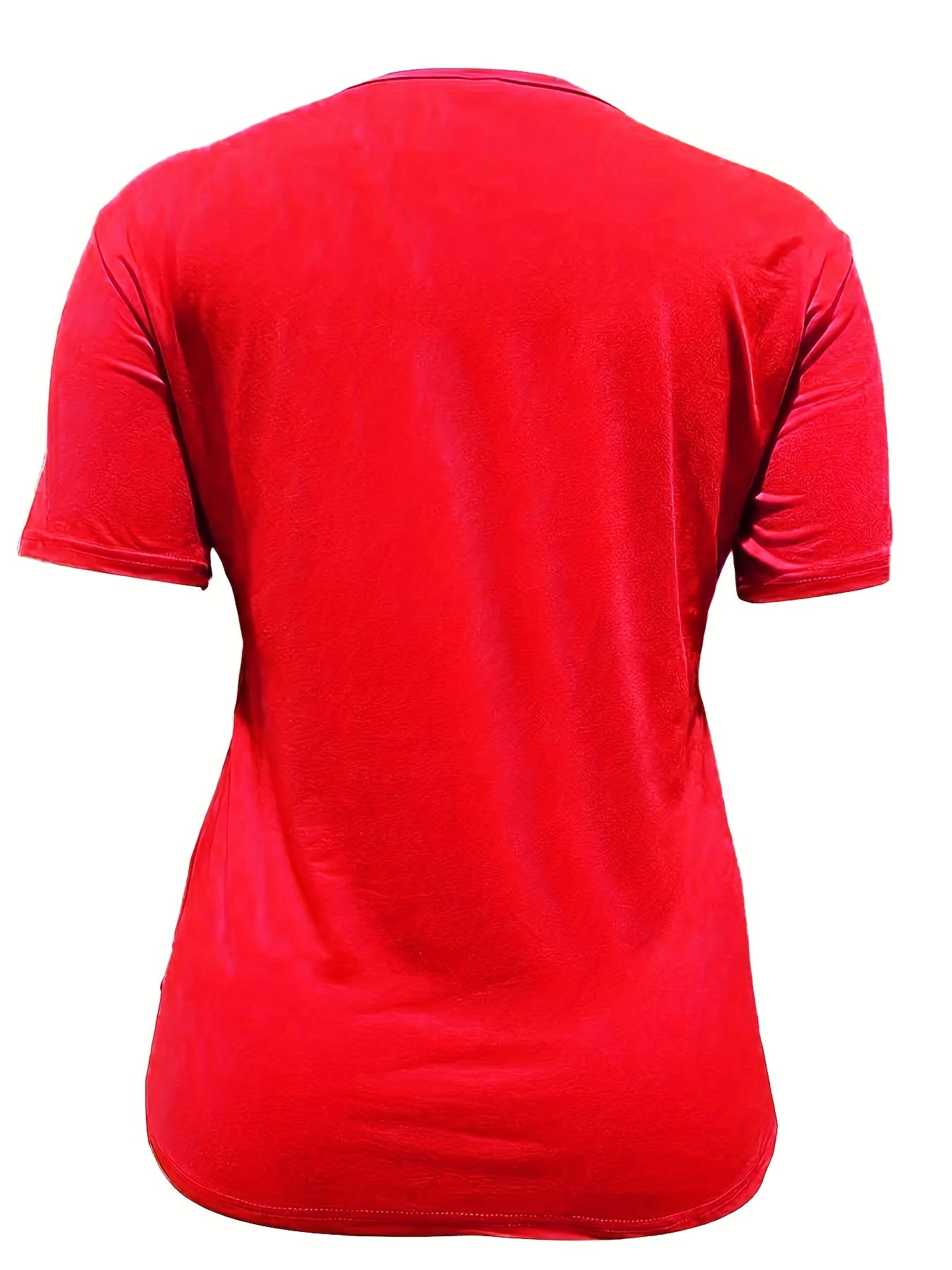 Plus Size Women's Glitter Graphic T-Shirt Black Short Sleeve Casual Top