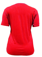 Plus Size Women's Glitter Graphic T-Shirt Black Short Sleeve Casual Top