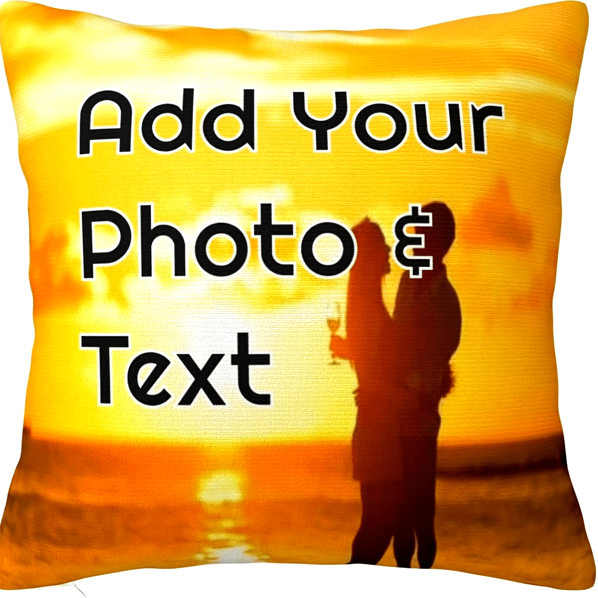 Personalized Photo and Text Pillowcase 45x45 cm Knit Fabric Plush Throw Gift for Mothers Fathers Pet Lovers