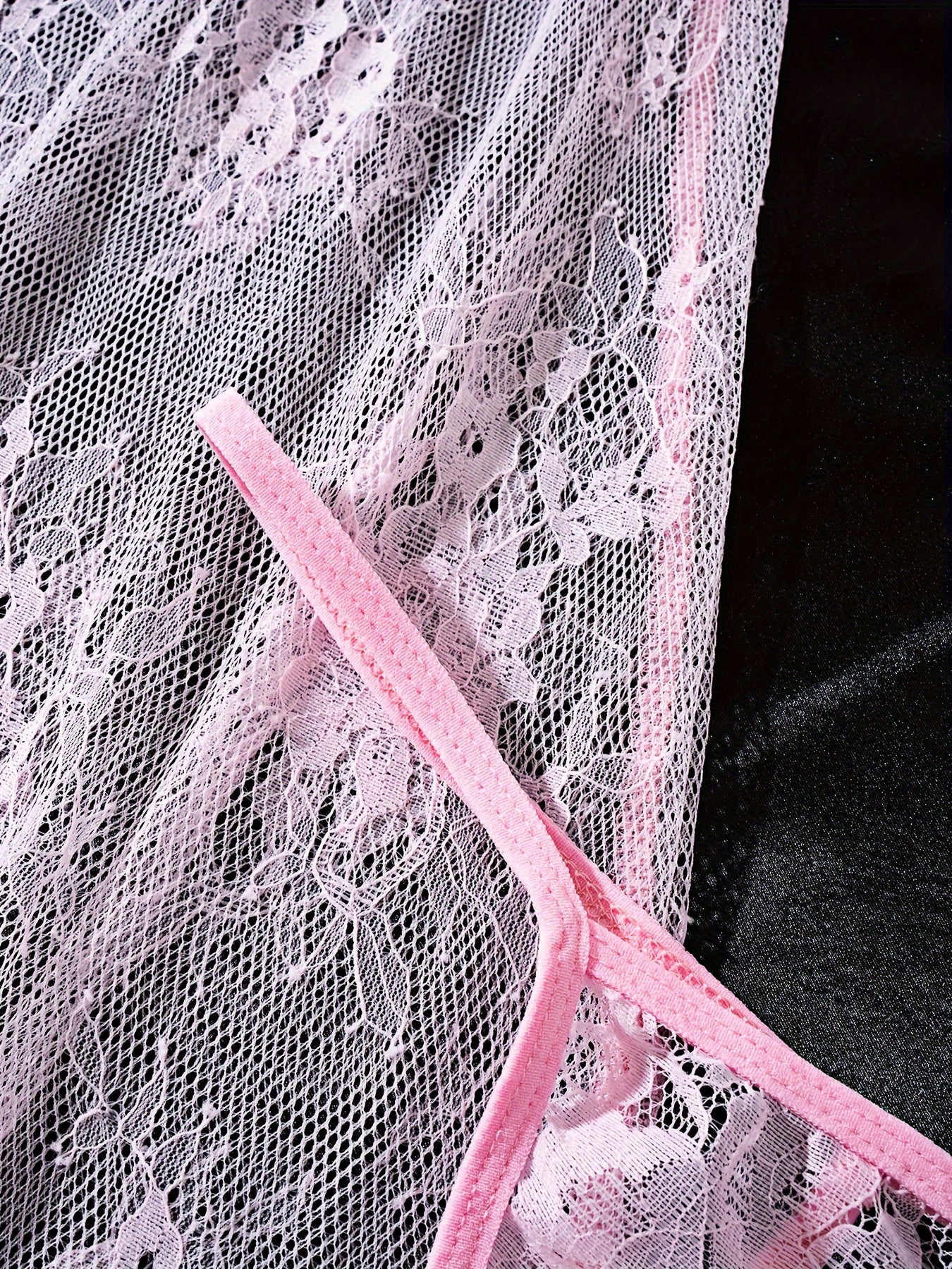 Women's Lace Dress with Deep V Back and See-Through Design