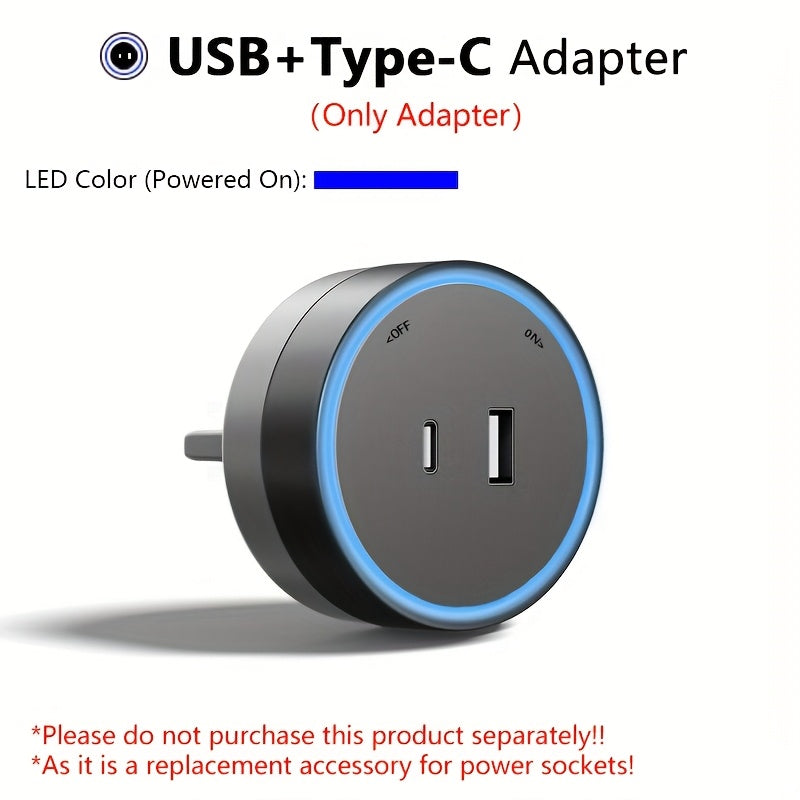European Standard Rotating Wall Power Socket with USB Type C 220-240V Surface Mount