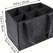 Felt Wine and Beer Bottle Tote Holds Up to 6 Bottles Portable Lightweight Travel