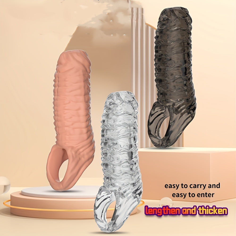 Men Soft TPE Penis Cover Qayta ishlatiladigan jinsiy o'yinchoq erkaklar uchun