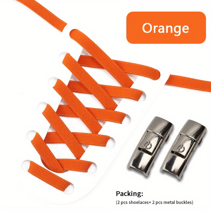 Unisex Elastic No Tie Shoelaces Set Widened Flat Dress Shoe Laces