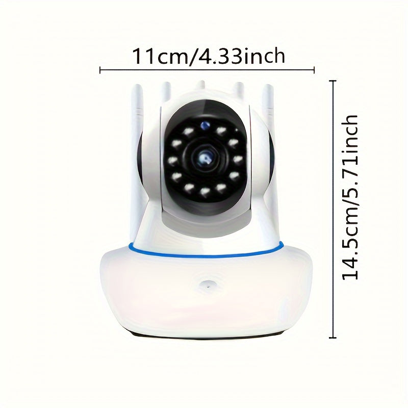 Ichki/Tashqi IP Kamera, Ikki-Bandli WiFi, Signal Kuchini Oshirish Uchun 5 Antenna - Pan/Tilt, Avtomatik Kuzatuv, Rangli Tungi Ko'rish, Ikki Tomonlama Audio va USB Quvvat (SD karta kiritilmagan) - Ushbu Aqlli Kamera Bilan Uyingizning Xavfsizligini Oshiring