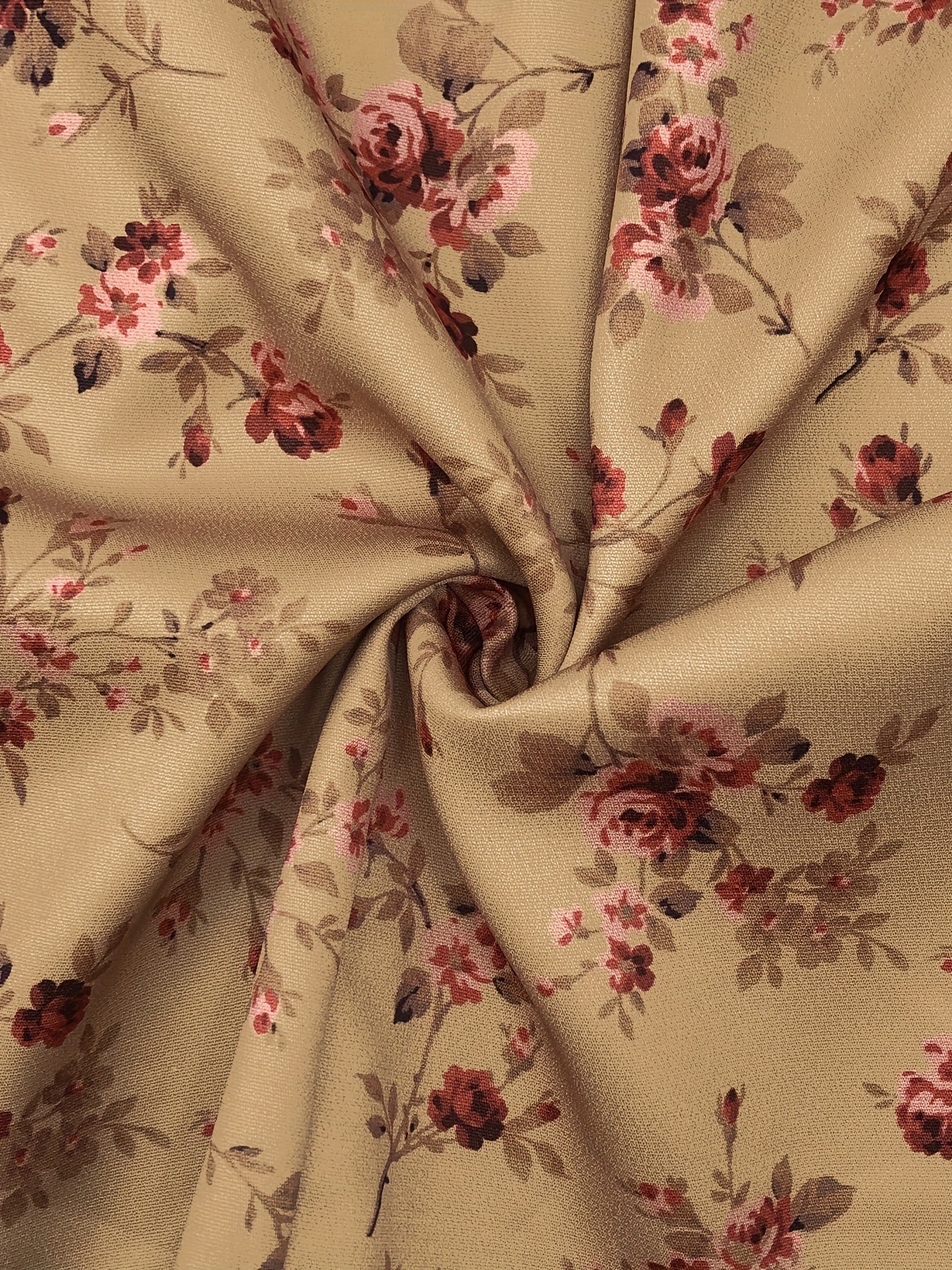 Vestido kaftán de cuello redondo con estampado floral, mangas largas y longitud maxi