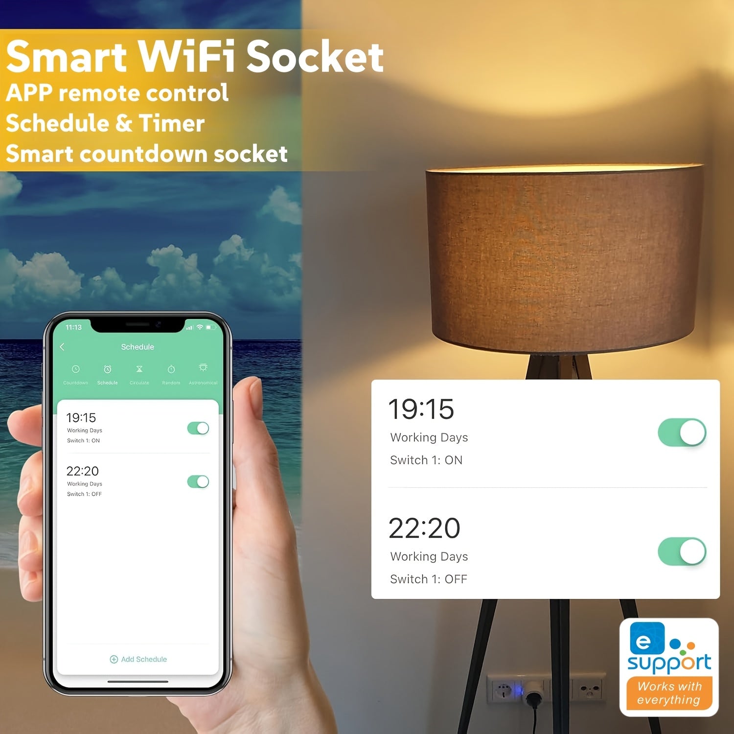 European Standard Wi-Fi Smart Power Socket with Alexa Compatibility