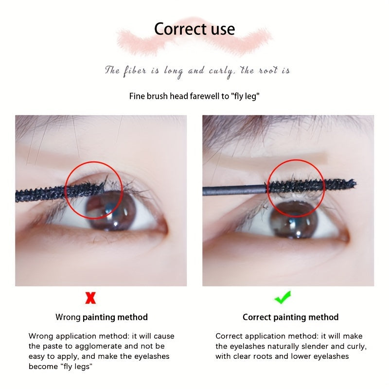 Máscara de rizado para mujer rosa alargadora y voluminizadora a prueba de agua, sin grumos