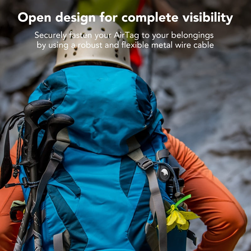 2 piezas de fundas protectoras de acero inoxidable para AirTag, llavero antirrobo, etiqueta de equipaje