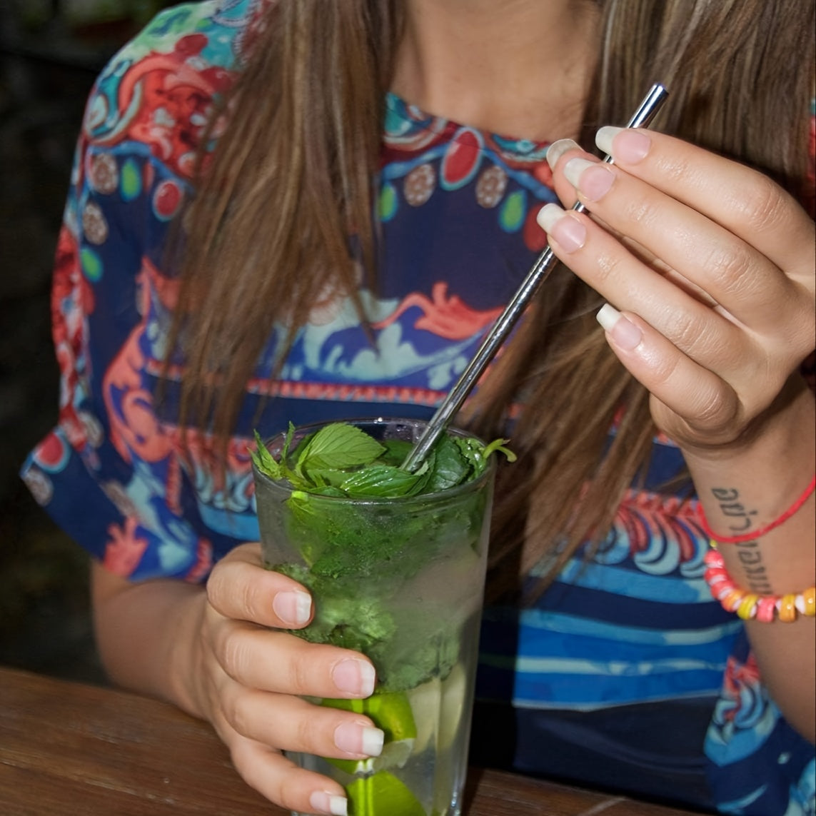 10 ta Qayta ishlatiladigan zanglamaydigan po'latdan yasalgan ichimlik uchun quvurlar 21.59 sm bilan tozalash cho'tkalar