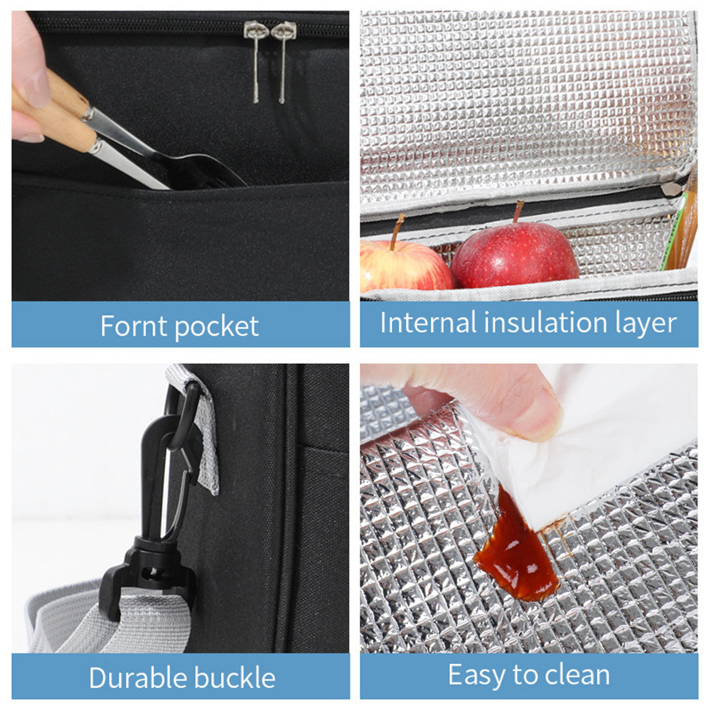 Insulated Lunch Bag with Bear Pattern Waterproof Durable for School Work