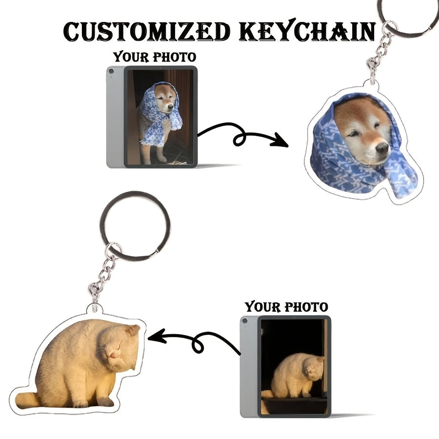 Индивидуальный брелок для фотографий пары из акрила, персонализированный подарок на годовщину