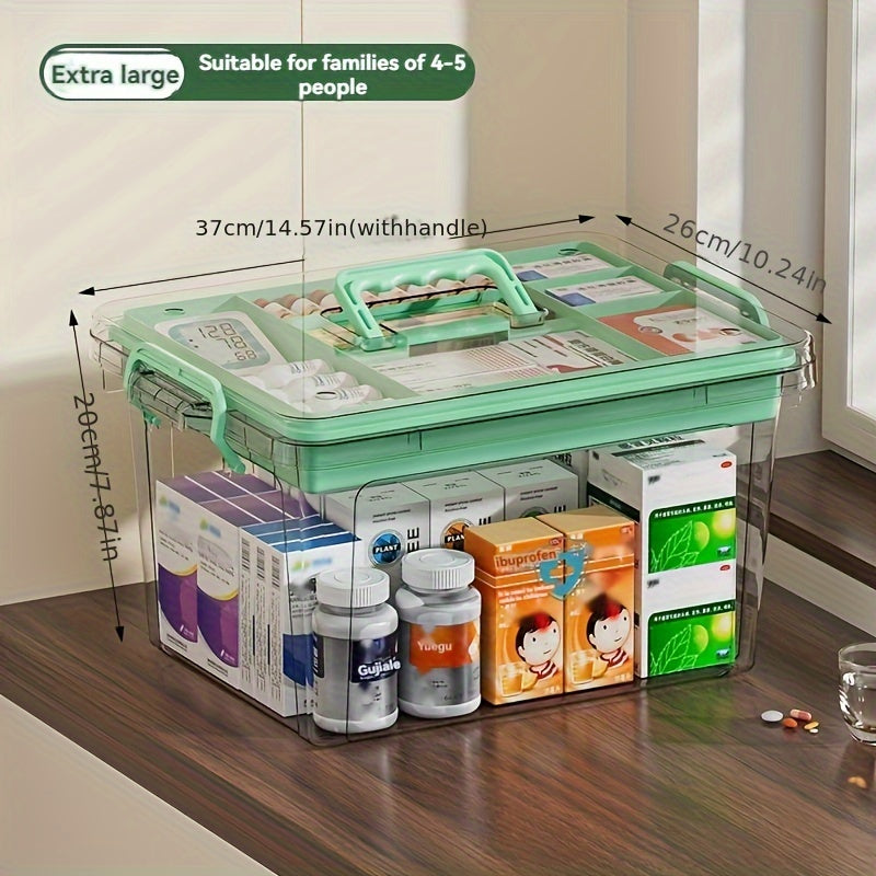 Organizador modular de almacenamiento con gran capacidad y pastillero para almacenamiento en el hogar y primeros auxilios