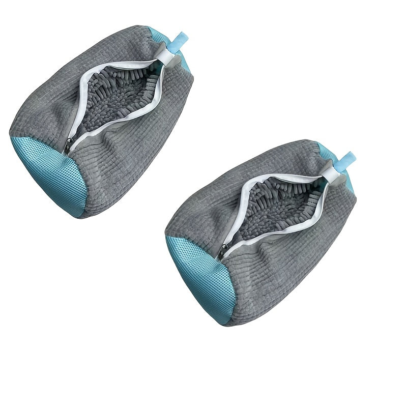Juego de 2 bolsas de lavado para zapatos, protectores de lavandería para zapatillas, tenis, sandalias, azul, gris, amarillo