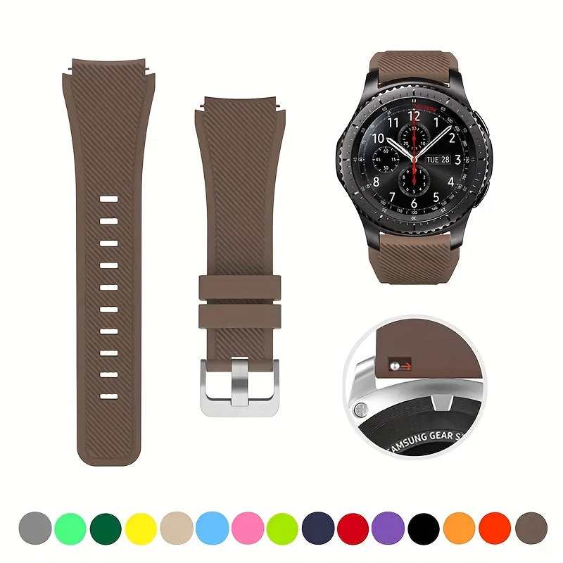 Men's Silicone Watch Strap 22mm Compatible with Galaxy Watch 3 45mm 46mm and Gear S3 Frontier