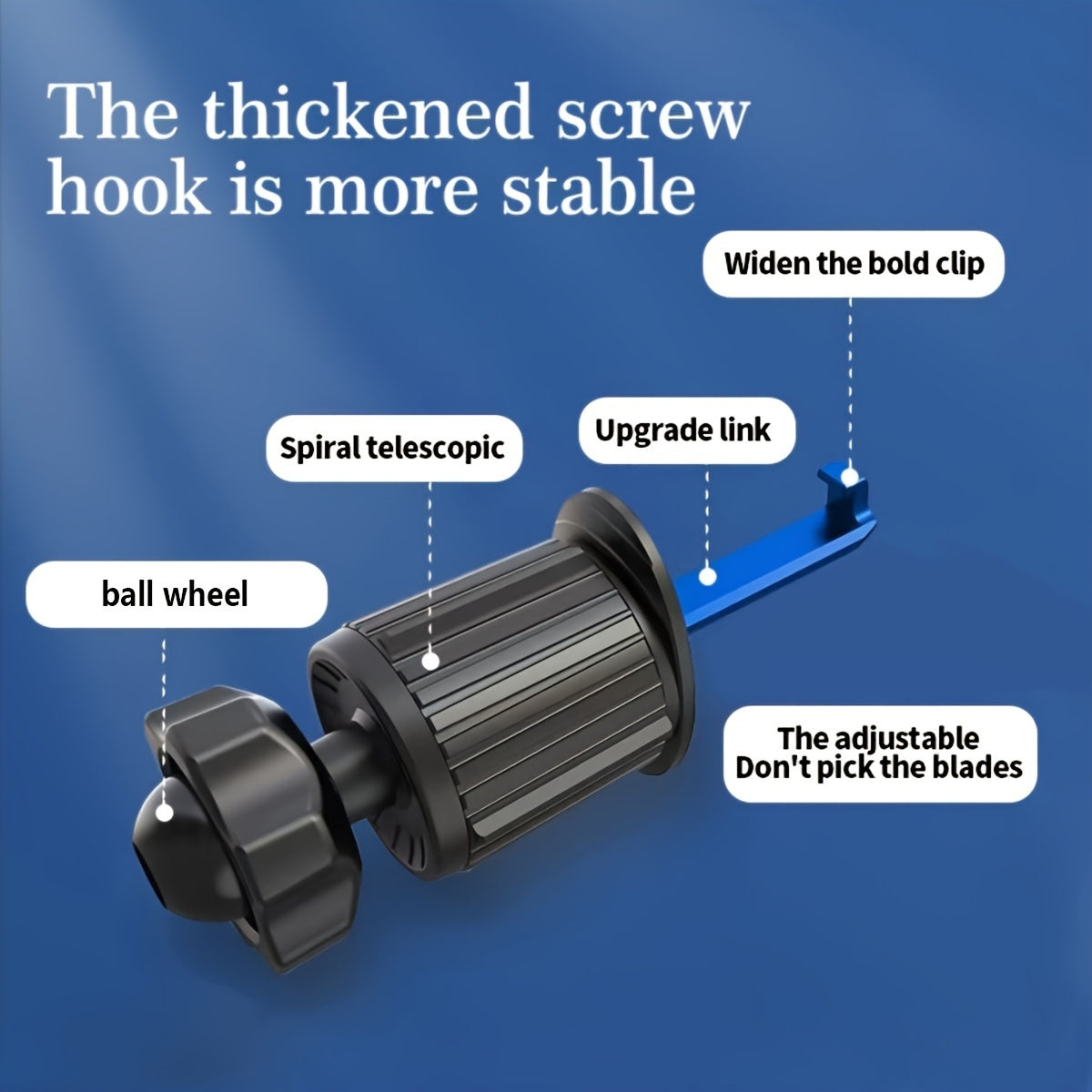 Car Air Outlet Phone Holder 4-7 Inch Rotation Stable Mount Black