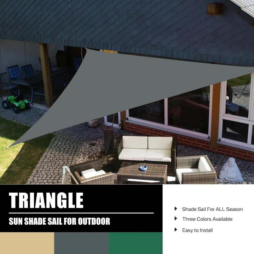 Triangle Shade Sail Canopy 98 UV Block 200GSM Polyester Outdoor Sun Shade for Patio Garden Yard Deck