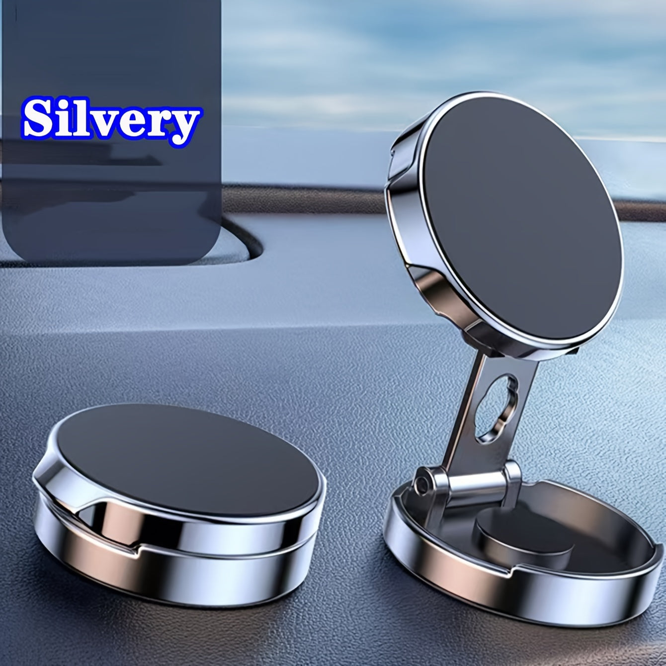 Magnit telefon uchun tutqich, avtomobil uchun o‘rnatish, zink alloy, 360° aylantirish, bukiladigan