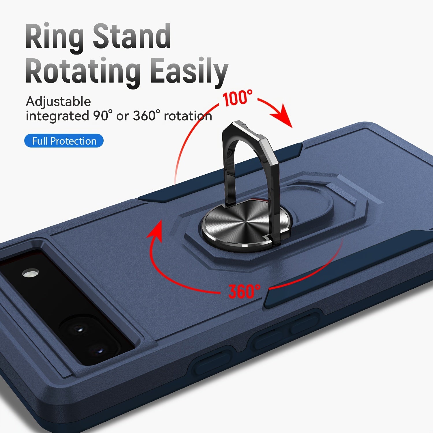 Shockproof Magnetic Phone Case with Metal Ring for Google Pixel 6 7 8 6a 7 Pro 8 Pro 8a