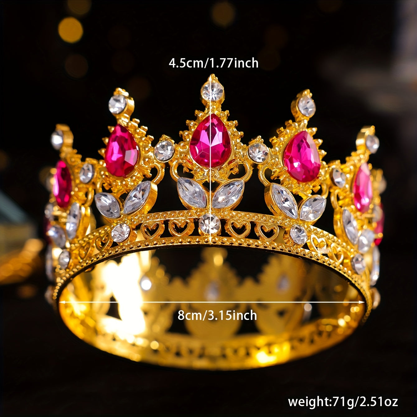 Nayrangli to'y soati uchun nafis to'y qiroli tiara, soch aksessuari