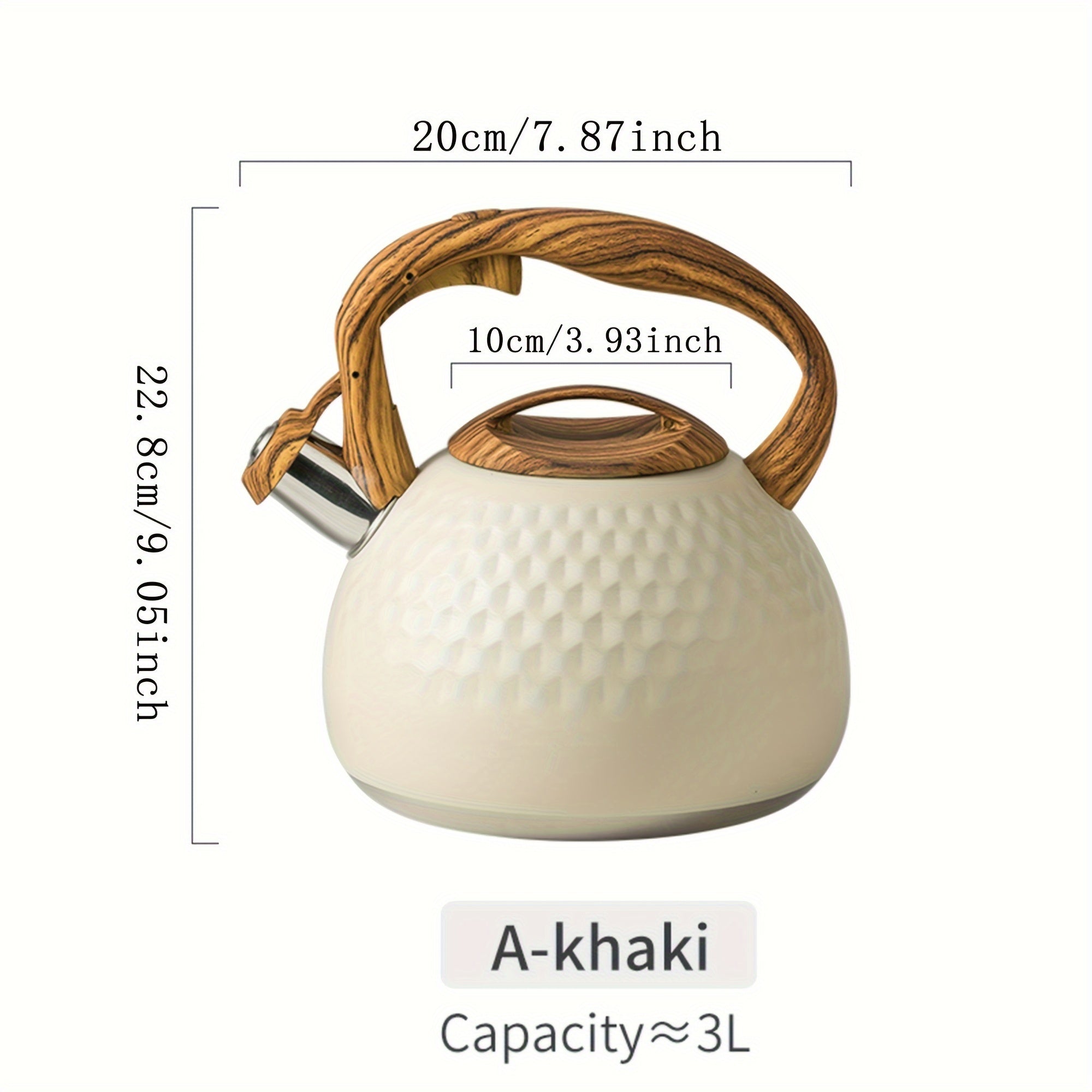 Hervidor de té de acero inoxidable 3L con silbido fuerte, antiquemaduras, resistente a la oxidación, hervidor de agua