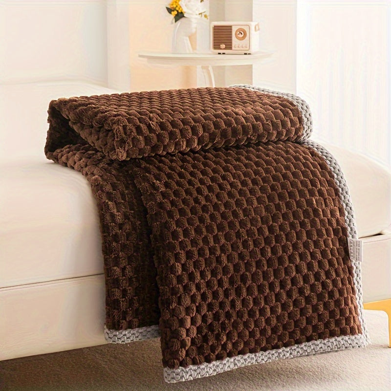 Warm Thick Velvet Blanket for Sofa Bed and Office Naps