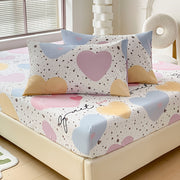 Heart Pattern Pillowcases Soft Breathable Polyester Envelope Closure for Bedroom Sofa