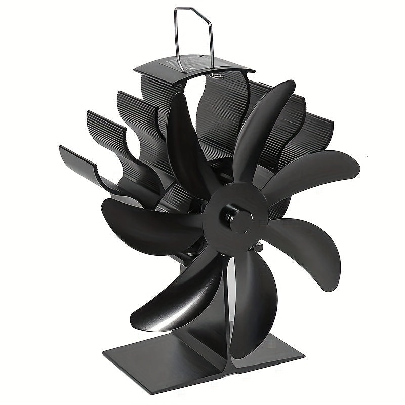 7-Blade Aluminum Stove Fan for Fireplace Wood Burner Heat Powered Blower