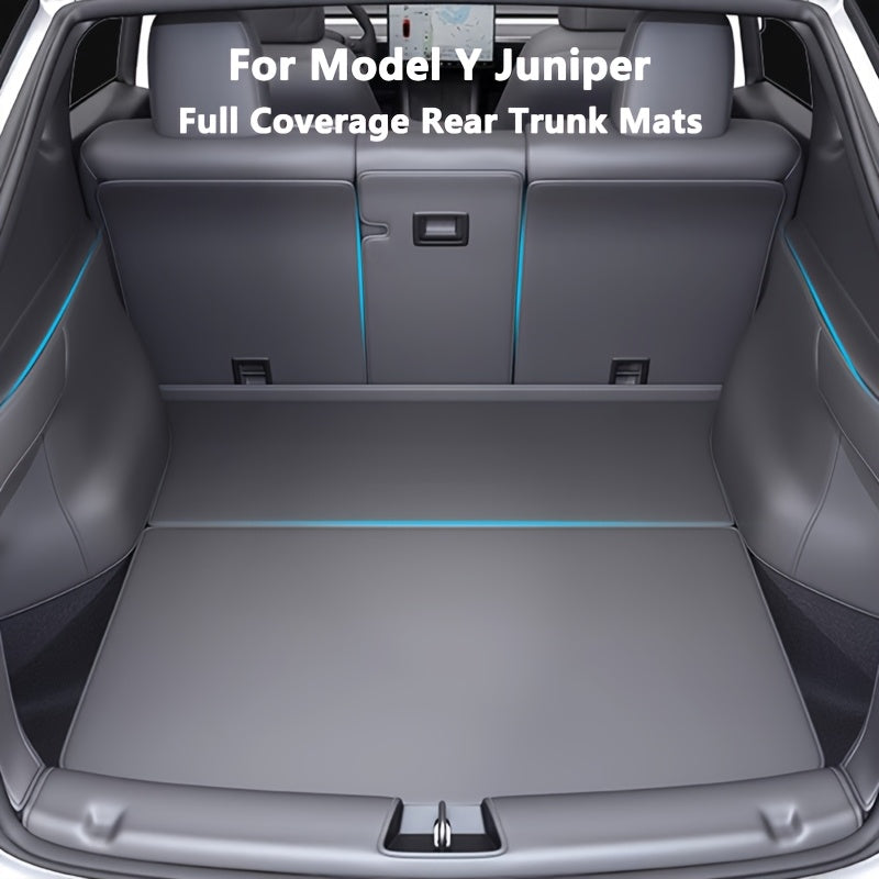 Alfombrilla trasera del maletero para Model Y 2025 de cuero PU, revestimiento de carga para todo tipo de clima