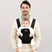 Baby Carrier Ergonomic Polyester Wrap with Adjustable X-Shape Shoulder Strap Non-Slip Hand Washable for Travel and Daily Use
