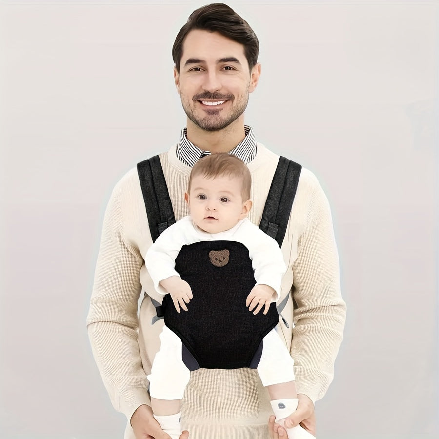 Baby Carrier Ergonomic Polyester Wrap with Adjustable X-Shape Shoulder Strap Non-Slip Hand Washable for Travel and Daily Use