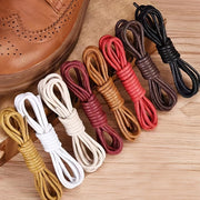 5 Pairs Waxed Thin Round Leather Shoe Laces for Dress and Casual Boots